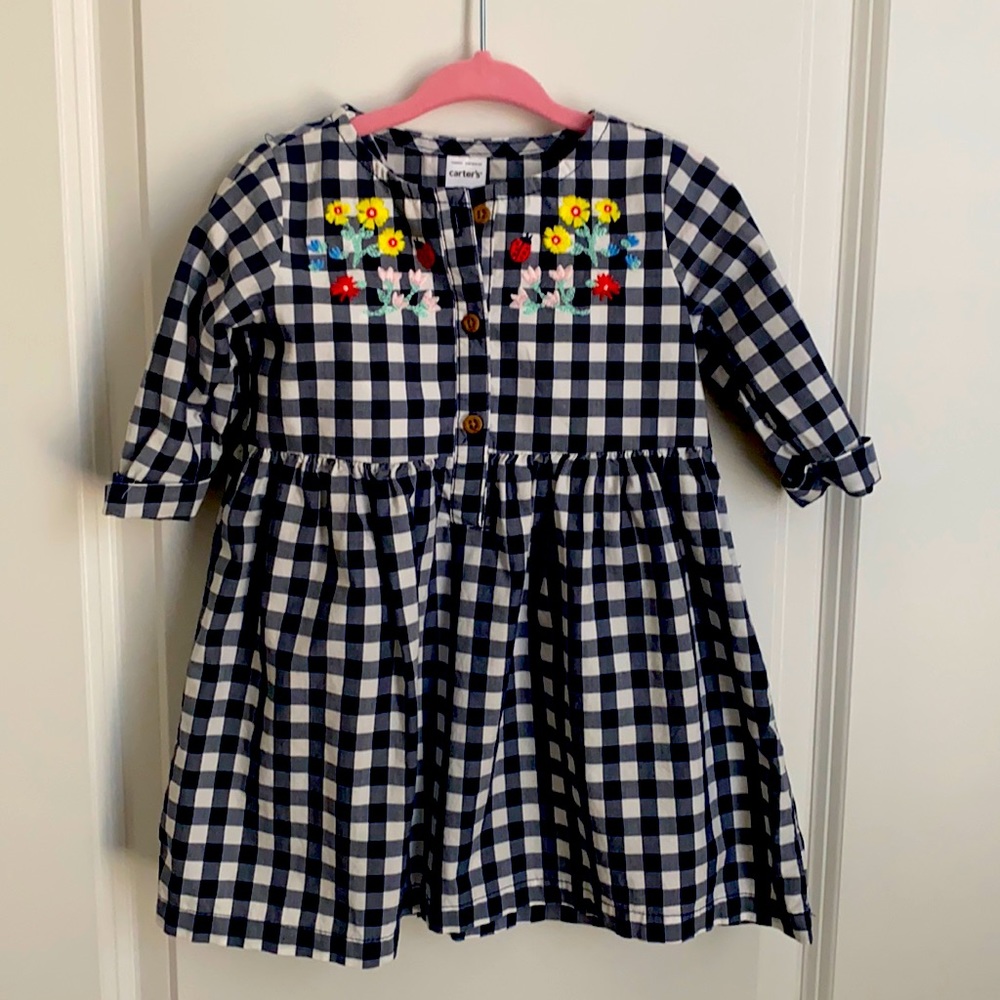 Carter’s gingham dress w floral design 18 months